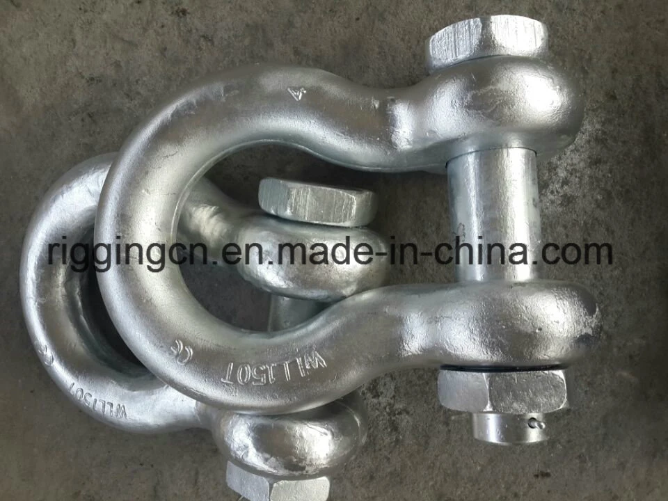 Hot Sale Chinese Cheap Price Good Qualitygalvanized Us Hot Forged Safety Bow Shackle with Nut G2130